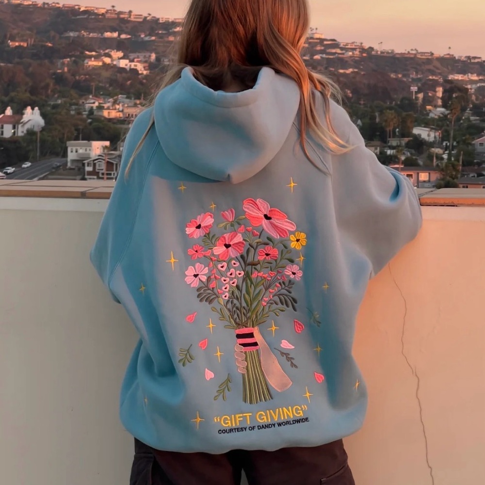“Gift Giving" Oversized Lux Hoodie in Blue